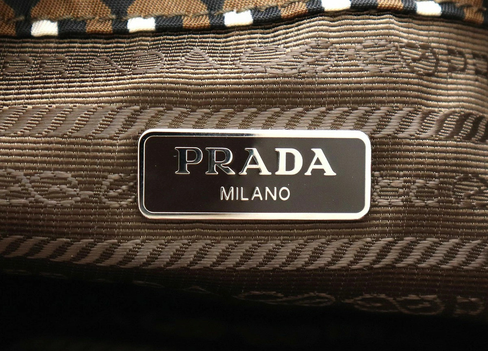 Prada TESSUTO STAMPA ROSA Drawstring Multi Leather Multicolor - Picture 9 of 9